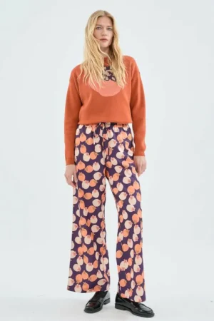 Pantalón largo recto con estampado de caquis-COMPAÑIAFANTASTICA Hot