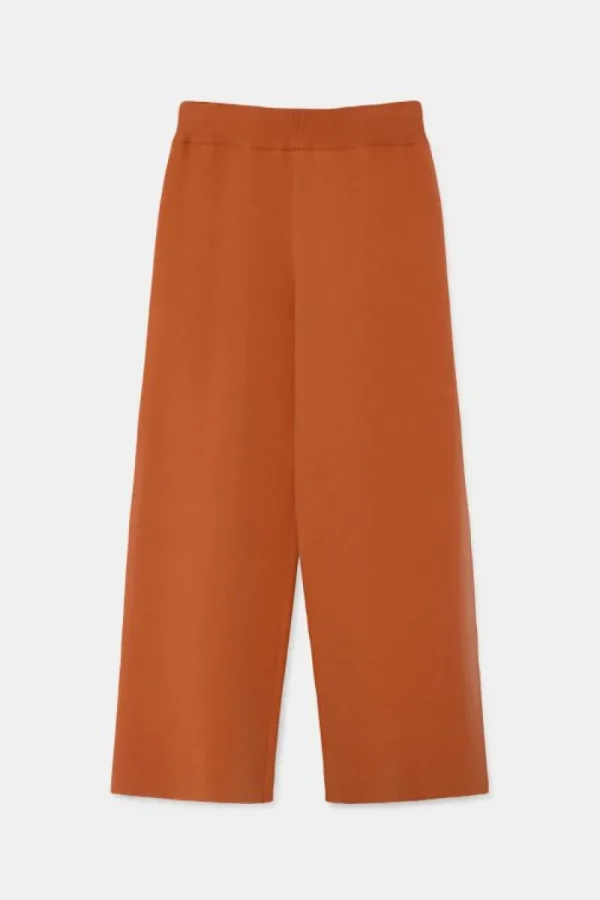 Pantalón largo recto de punto naranja-COMPAÑIAFANTASTICA Outlet