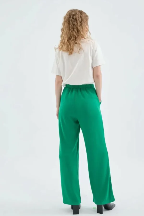 Pantalón largo recto fluido verde-COMPAÑIAFANTASTICA Flash Sale