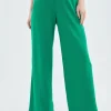 Pantalón largo recto fluido verde-COMPAÑIAFANTASTICA Flash Sale