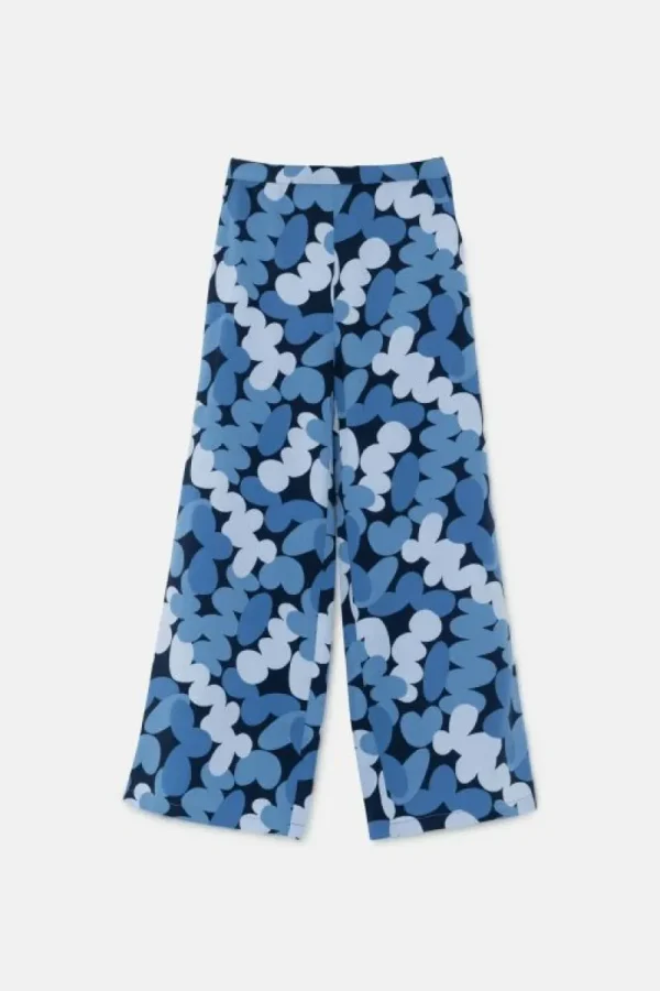 Pantalón largo unisex con estampado abstracto azul-MINI Fashion