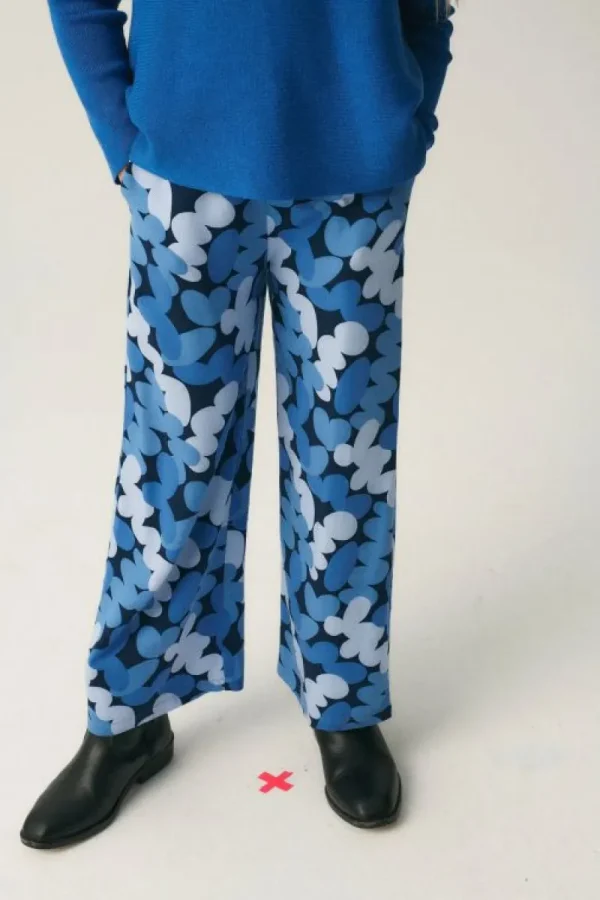 Pantalón largo unisex con estampado abstracto azul-MINI Fashion