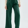 Pantalón satinado con cintura elástica verde-COMPAÑIAFANTASTICA Best