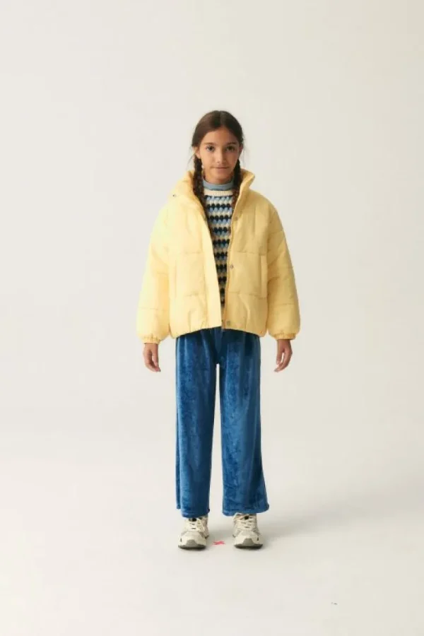 Pantalón unisex en terciopelo azul-MINI Best Sale