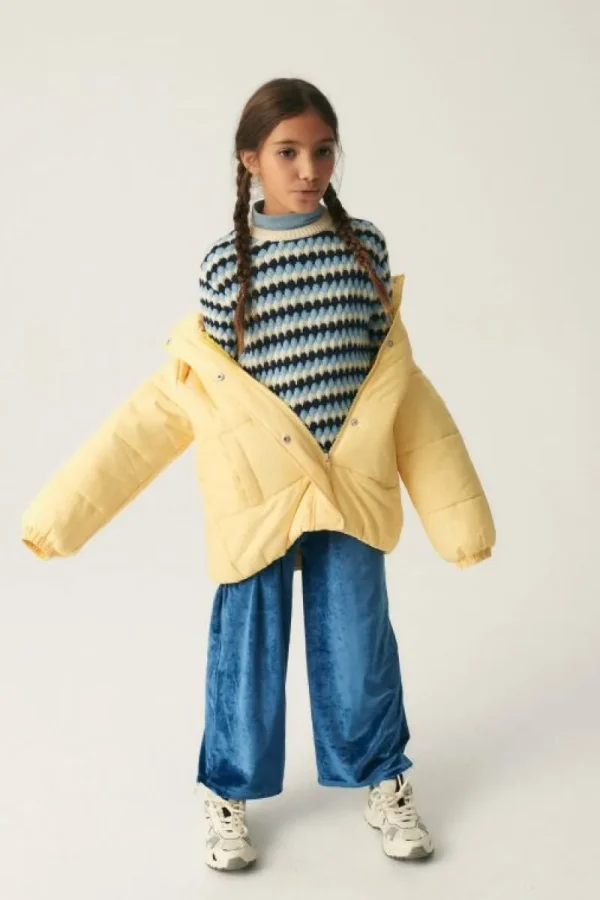 Pantalón unisex en terciopelo azul-MINI Best Sale