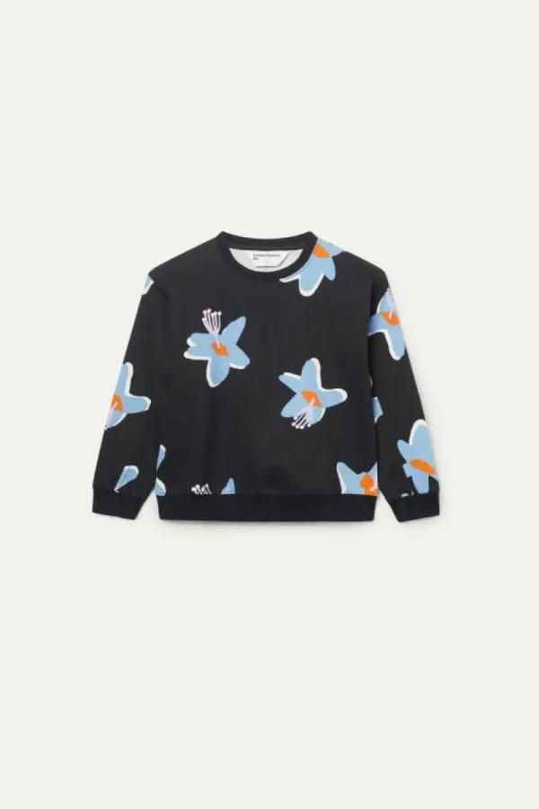 sudadera_de_nia_estampado_1.webp Sudadera de niña estampado floral Calatea negro-MINI Shop