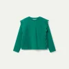 Sudadera detalle ondas verde-COMPAÑIAFANTASTICA Discount