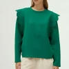 Sudadera detalle ondas verde-COMPAÑIAFANTASTICA Discount