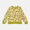 Sudadera unisex de felpa con estampado floral verde-MINI Online