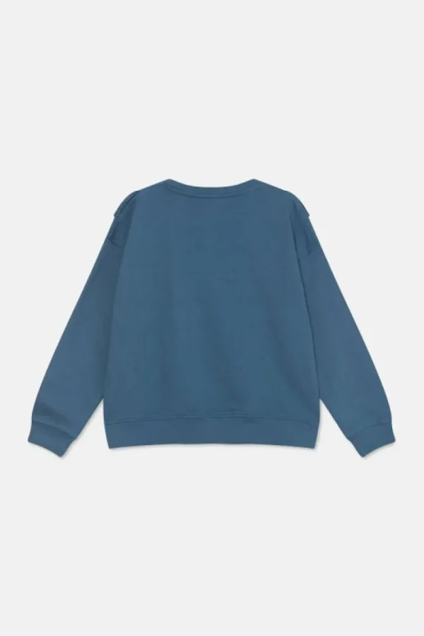 Sudadera unisex de felpa con volante azul-MINI Cheap