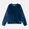 Sudadera unisex en terciopelo azul-MINI Best Sale
