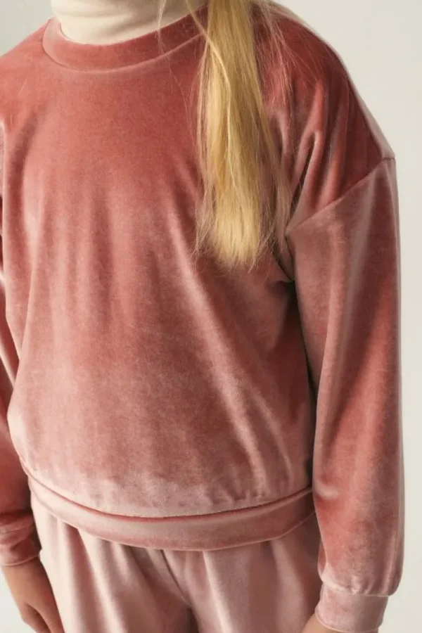 Sudadera unisex en terciopelo rosa-MINI Sale