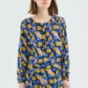 Top de manga larga con estampado floral-COMPAÑIAFANTASTICA Hot