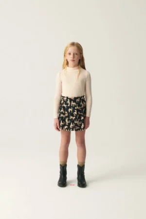 Top de niña con cuello alto blanco-MINI Shop