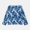 Top de niña con manga larga y estampado abstracto azul-MINI Sale
