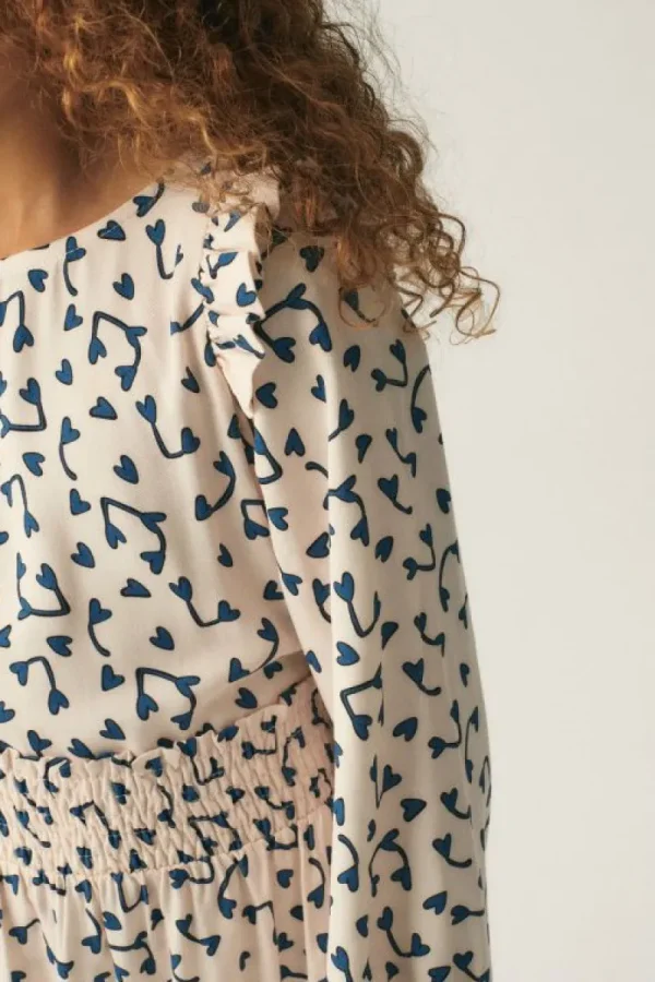 Top de niña con volantes y estampado de corazones-MINI Sale