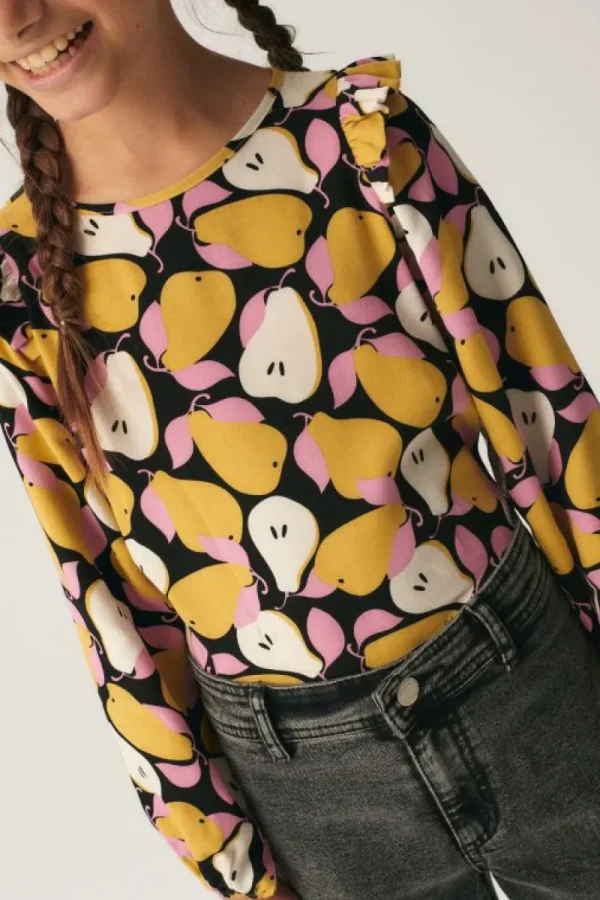 Top de niña con volantes y estampado de peras-MINI Clearance