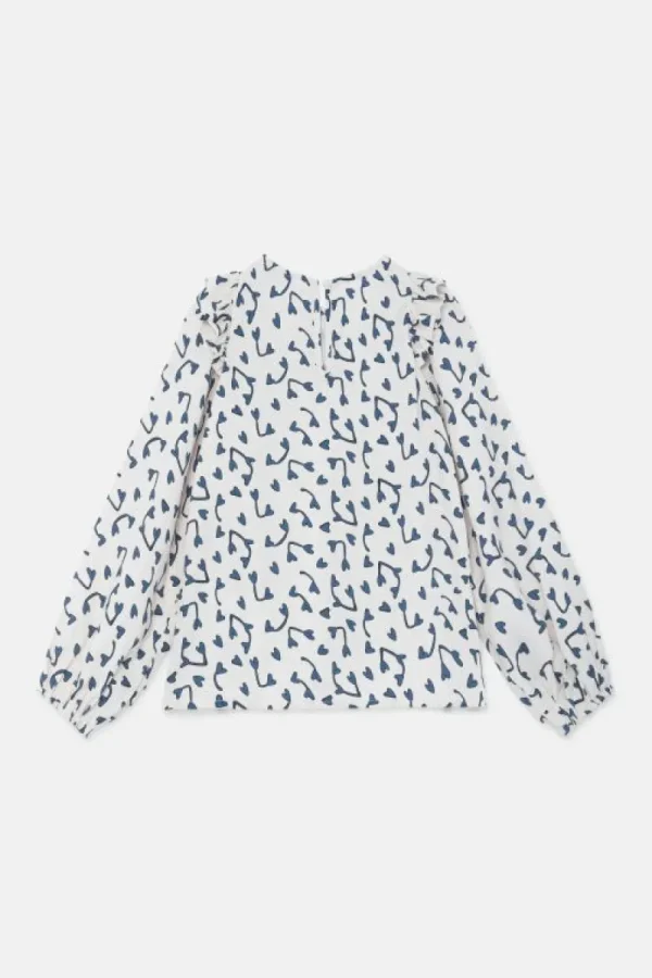 Top de niña con volantes y estampado de corazones-MINI Sale