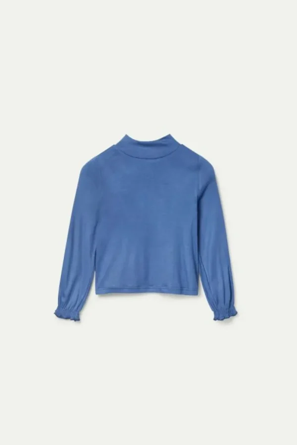 Top de niña cuello alto azul-MINI Shop