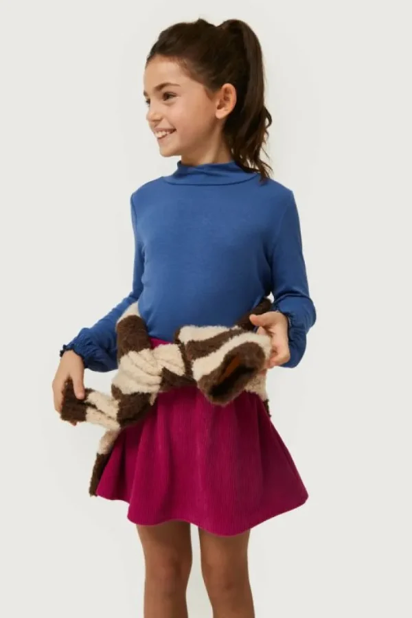Top de niña cuello alto azul-MINI Shop