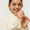 Top de niña cuello alto blanco-MINI Sale