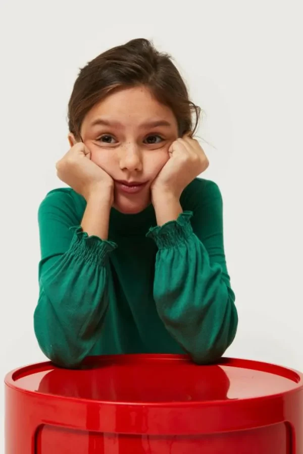 Top de niña cuello alto verde-MINI Flash Sale