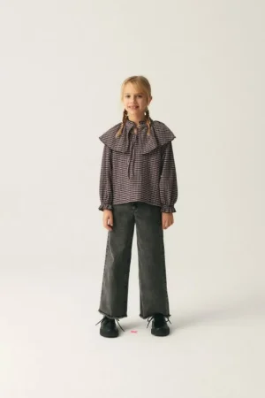 Top de niña elástico con estampado de cuadros-MINI Cheap