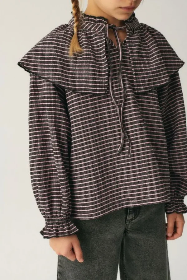 Top de niña elástico con estampado de cuadros-MINI Cheap