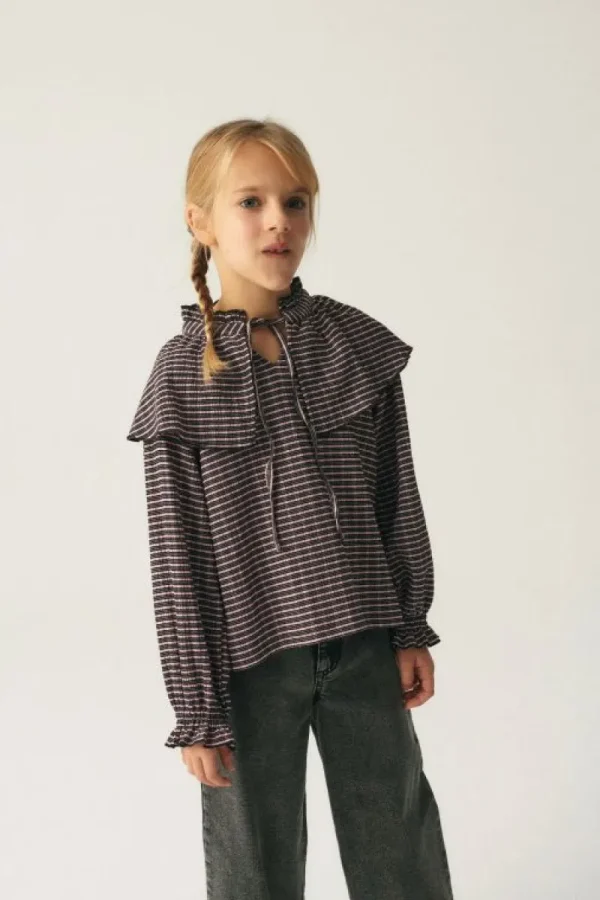 Top de niña elástico con estampado de cuadros-MINI Cheap