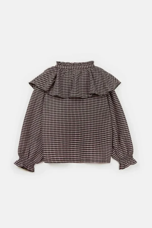 Top de niña elástico con estampado de cuadros-MINI Cheap