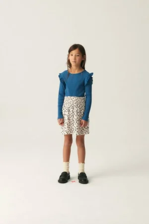 Top de niña en punto canalé azul-MINI Best