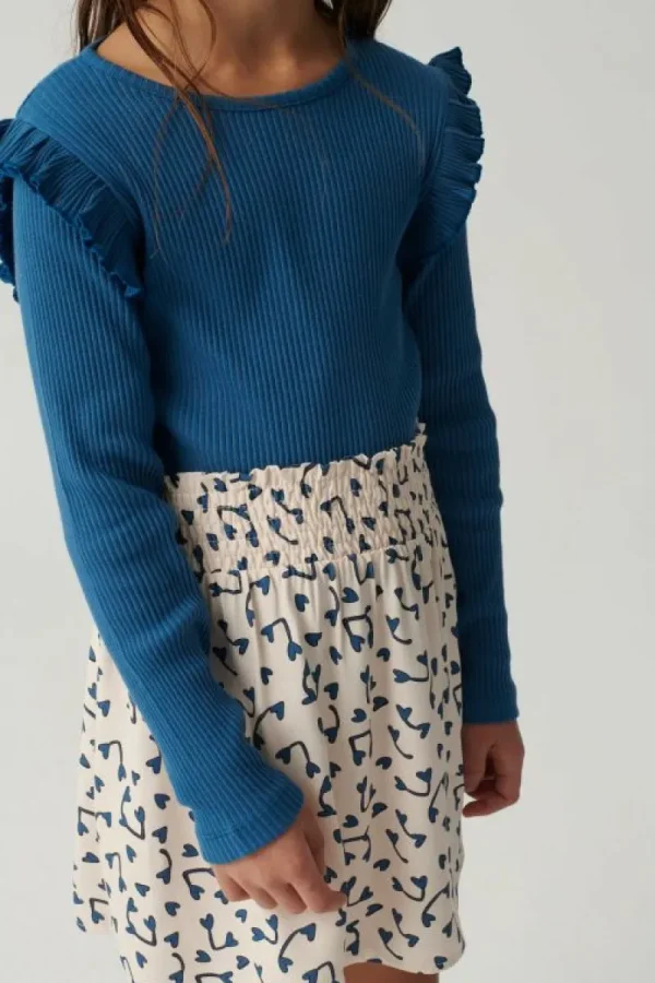 Top de niña en punto canalé azul-MINI Best