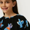 Top de niña estampado floral Calatea negro-MINI Shop