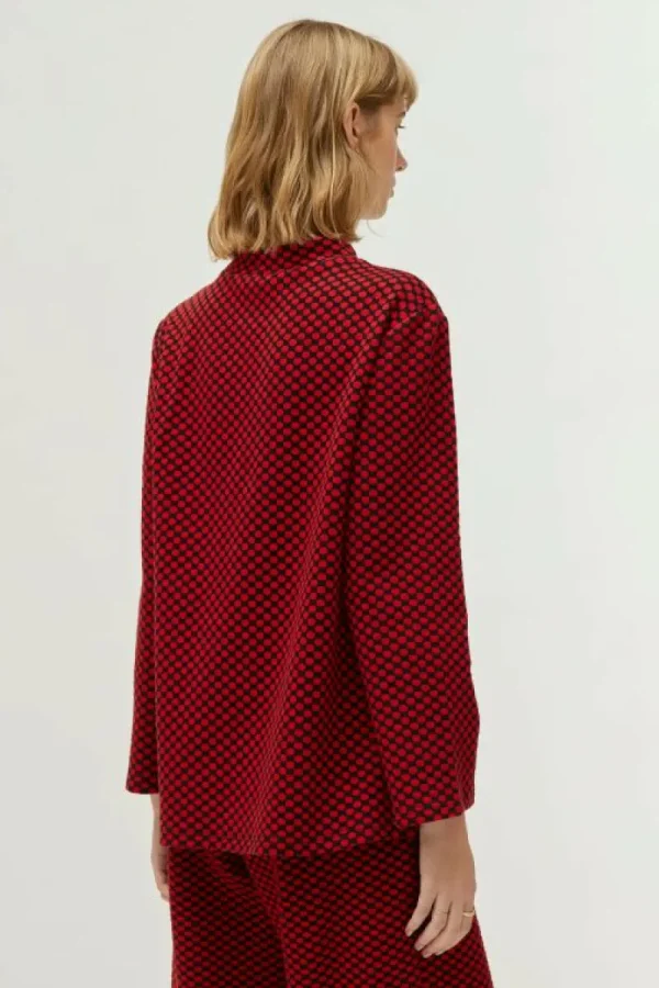 Top de punto estampado jacquard rojo-COMPAÑIAFANTASTICA Best