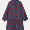Vestido camisero de niña con estampado floral rojo-MINI Online
