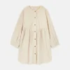 Vestido camisero de niña corto de pana beige-MINI Flash Sale