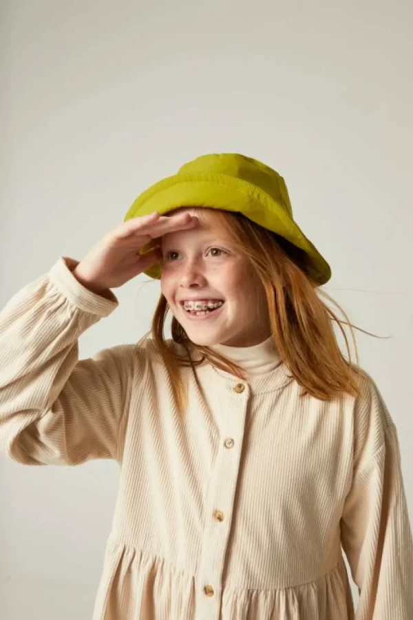 Vestido camisero de niña corto de pana beige-MINI Flash Sale