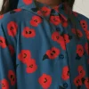 Vestido camisero de niña con estampado floral rojo-MINI Online