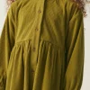 Vestido camisero de niña corto de pana verde-MINI Hot