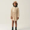 Vestido camisero de niña corto de pana beige-MINI Flash Sale