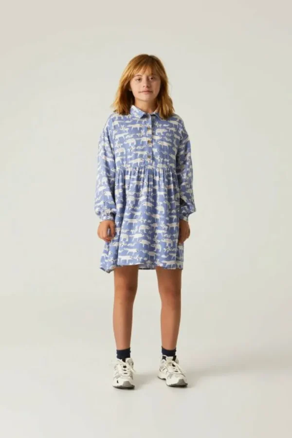 Vestido corto camisero de niña con estampado de animales-MINI Cheap