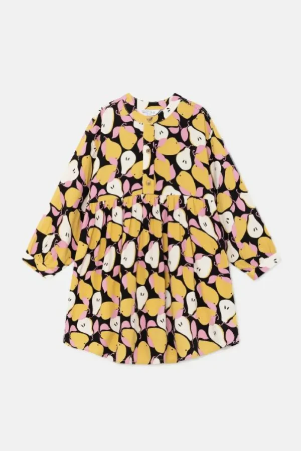 Vestido corto camisero de niña con estampado de peras-MINI Flash Sale