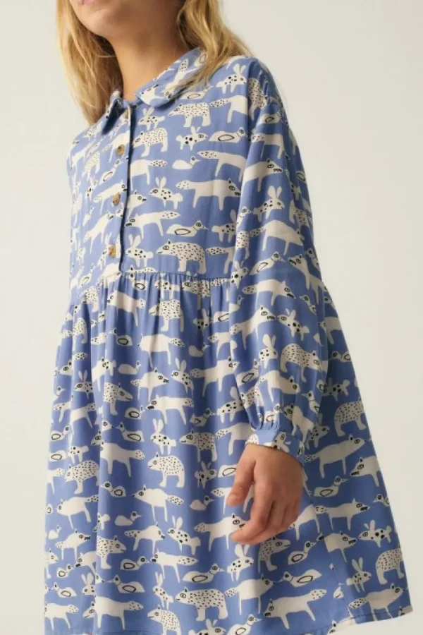 Vestido corto camisero de niña con estampado de animales-MINI Cheap