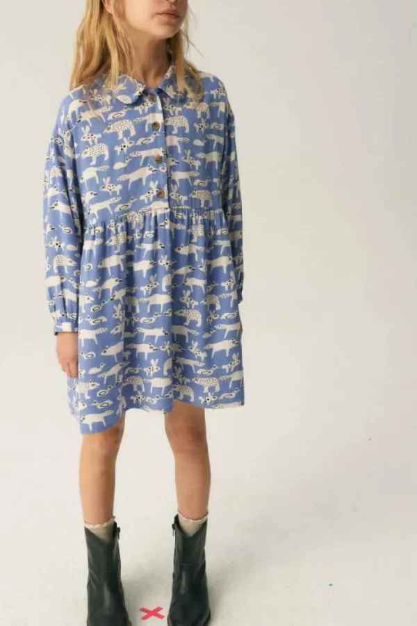 Vestido corto camisero de niña con estampado de animales-MINI Cheap