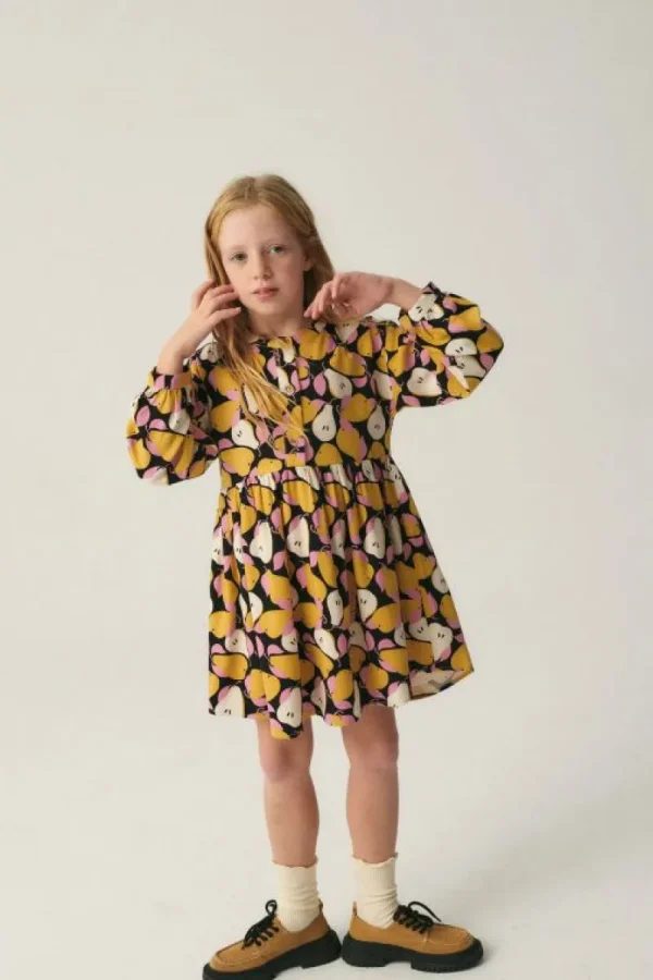 Vestido corto camisero de niña con estampado de peras-MINI Flash Sale