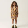 Vestido corto camisero de niña con estampado de lunares-MINI Flash Sale