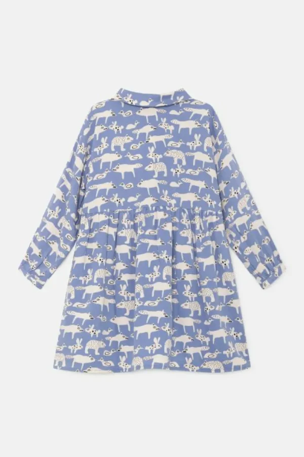 Vestido corto camisero de niña con estampado de animales-MINI Cheap
