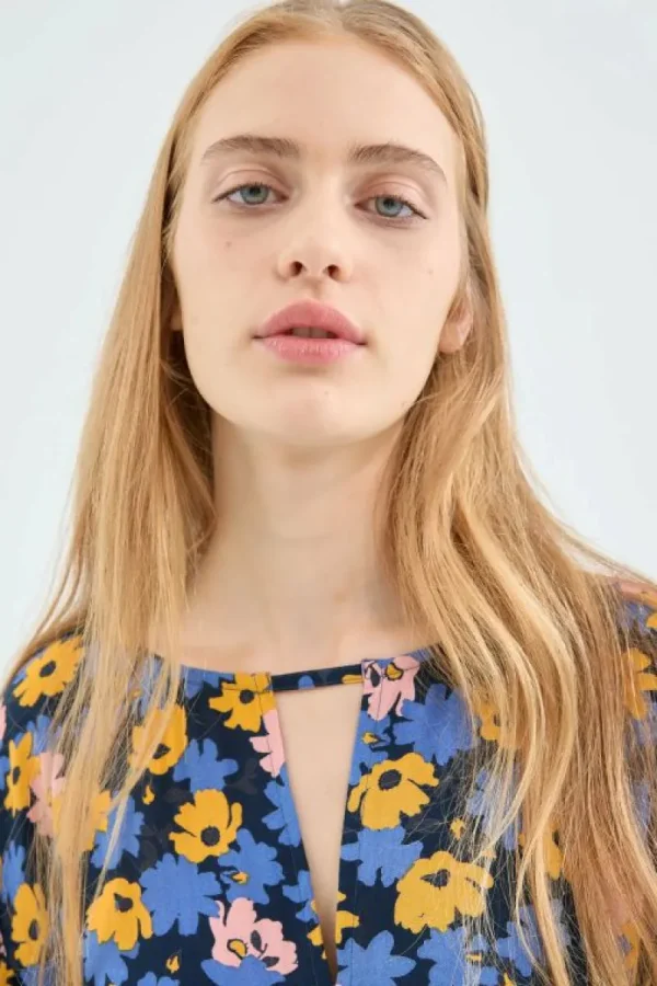 Vestido corto con cinturón y estampado floral-COMPAÑIAFANTASTICA Cheap