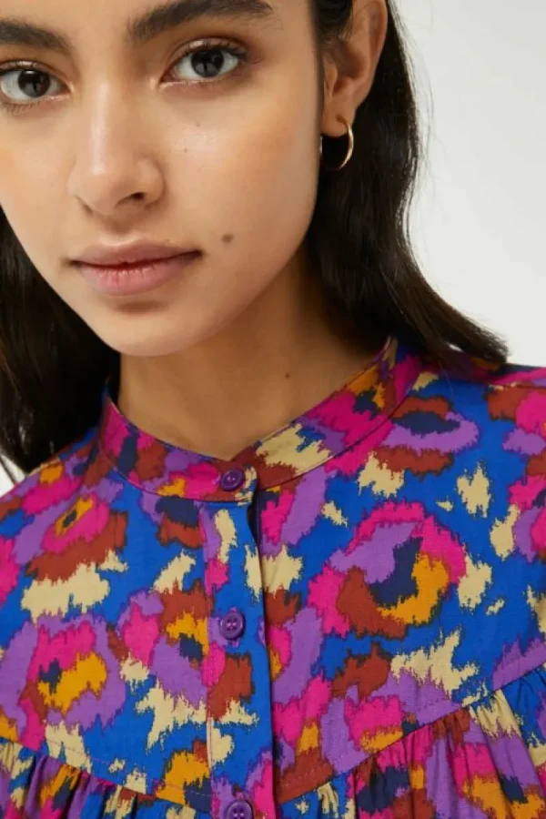 Vestido corto con estampado floral Dewberry-COMPAÑIAFANTASTICA Best Sale