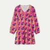 Vestido corto con estampado de gatos-COMPAÑIAFANTASTICA Clearance